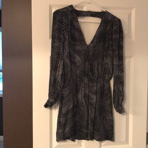 Black and white polka dot, keyhole back mini dress